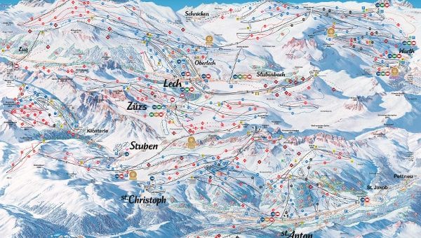 St Anton am Arlberg Piste Ski Map 2024-25