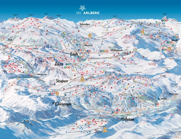 St Anton am Arlberg Piste Ski Map 2024-25