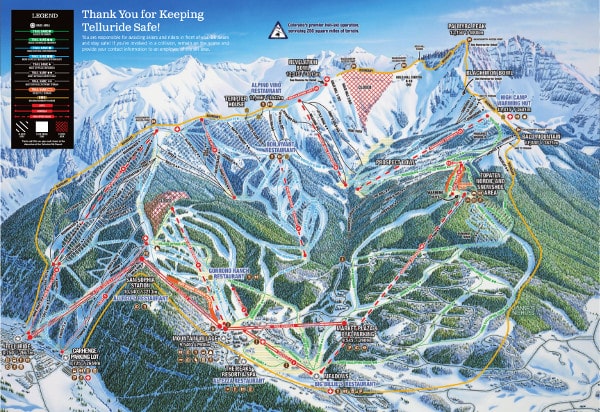 Telluride Piste Ski Trail Map 2024