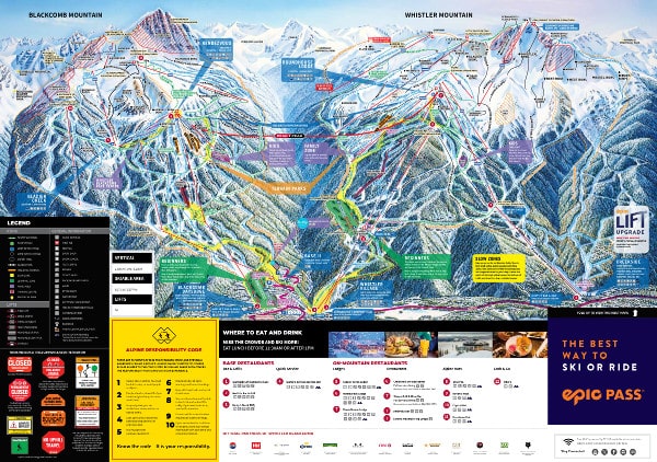 Whistler Blackcoomb Piste Ski Map 2024-25