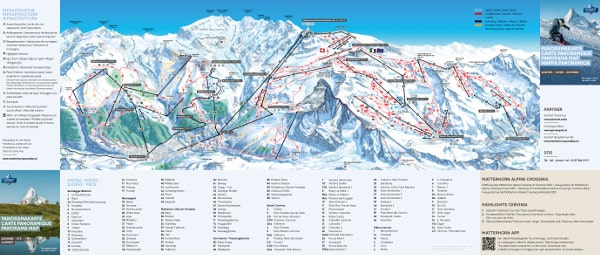 Zermatt Matterhorn Piste Ski Map 2024