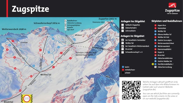 Zugspitze Piste Ski Map 2025-2026